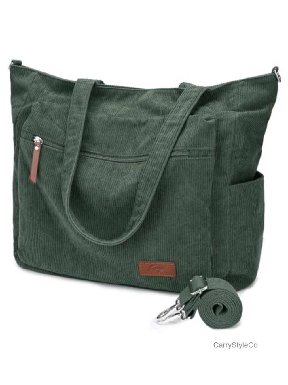 Corduroy Tote Bag for Women 15.6" Laptop Work Travel Crossbody